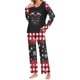 thumbnail image 1 of Puntoco Conjunto de pijama con parte superior y pantalones informales con estampado degradado para mujer, 1 of 5