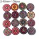 thumbnail image 5 of 100 Pcs Bohemian Style Retro Pattern Round Shape Wooden Buttons Clothing Decor, 5 of 5
