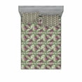 thumbnail image 2 of Ambesonne Flower Fitted Sheet & Pillow Sham Set, Flowers and Leaves Pattern, Twinxl, Multicolor, 2 of 3