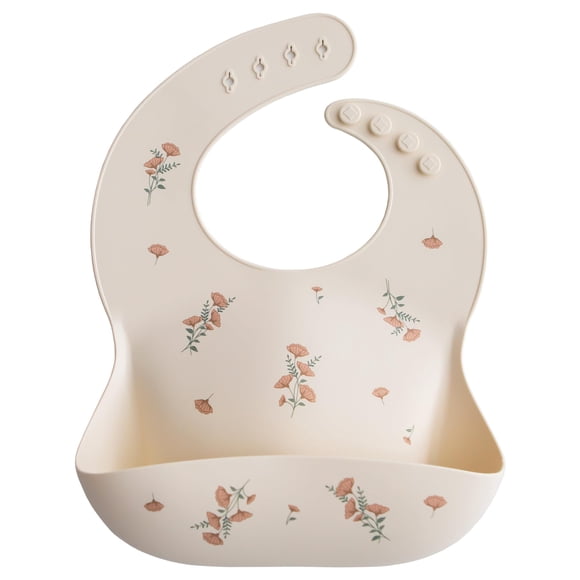 Babero de silicona para bebé, ajuste ajustable, impermeable, rosa