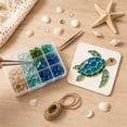 thumbnail image 4 of Sea Glass Art Kits Mosaic Kits for Adults, Stained Glass Arts and Crafts, Marine Animals Theme Arts and Crafts, Resin Kit for Beginners, Bookshelf, Wall, Windowsill, 4 of 6