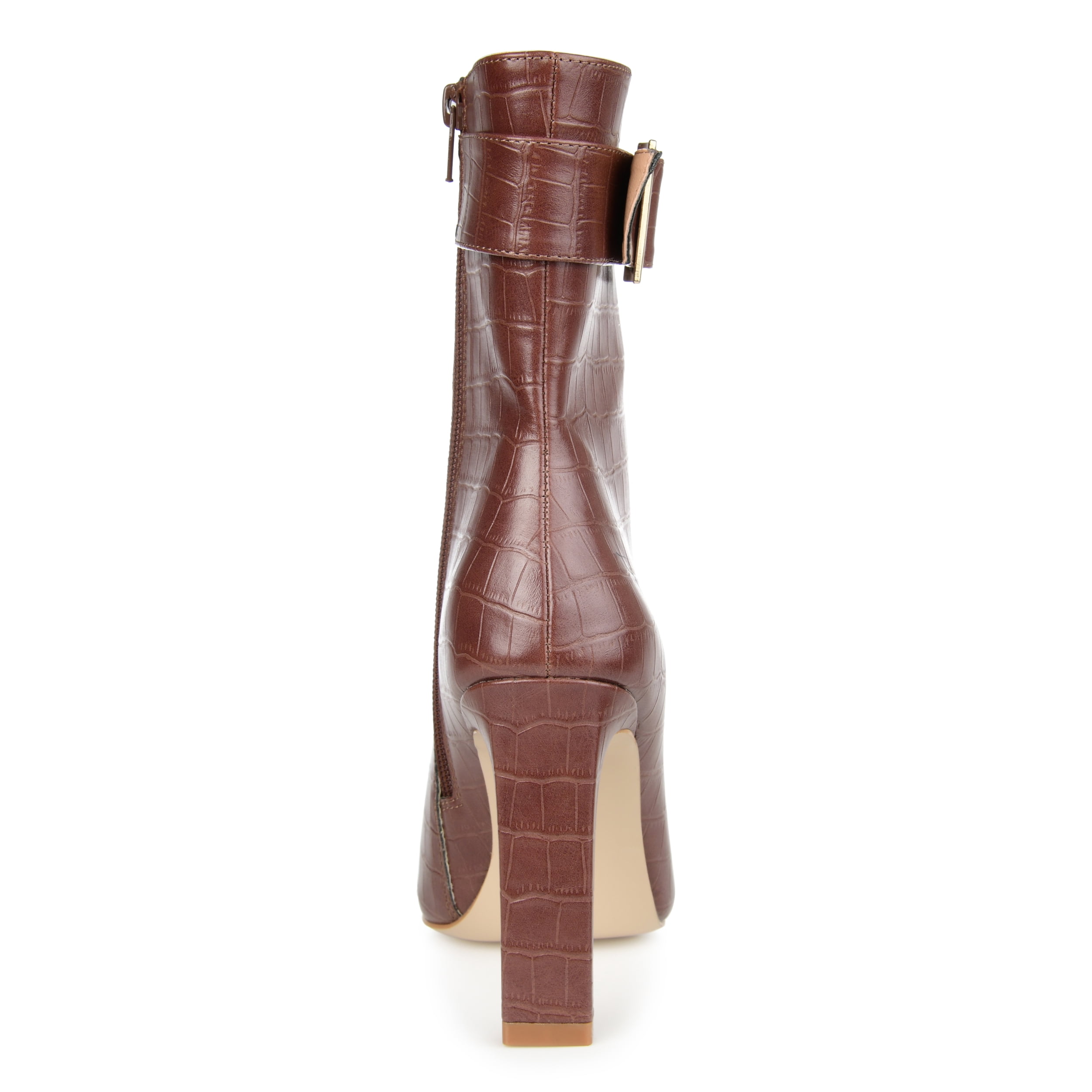 Journee Womens Elanie Inside Zip Block Heel Booties