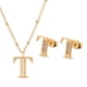 thumbnail image 1 of Juego Joyería Mujer, Collar Aretes Inicial Letras LuckyLy, Acero Inoxidable Baño de Oro 18k dorado UNITALLA, 1 of 6