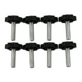 thumbnail image 1 of 8 Pcs Pièce de Rechange Noire M8 x 30mm Poignée Filetée Mâle Bouton Étoile, 1 of 8