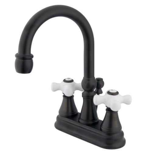 Kingston Brass KS2615PX deux manettes 4. Robinet de lavabo Centerset avec Brass Pop-up