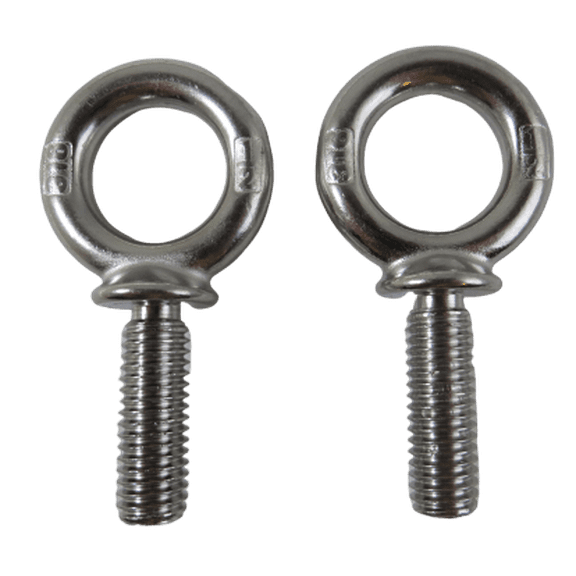2 Pieces Stainless Steel 316 1/2" x 1 1/2" UNC Machinery Eye Bolt Marine Grade