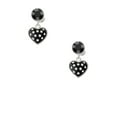 thumbnail image 2 of Delight Jewelry Silvertone Black Resin Heart with Clear Crystals in Frame Black Crystal Clip on Earrings, 2 of 5