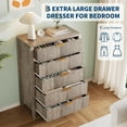 thumbnail image 5 of Garvee Fluted 5 Drawer Dresser, 45 Inch Tall Slim Dresser for Small Spaces, Modern Farmhouse Wooden Chest for Bedroom, Nursery, 5 of 7