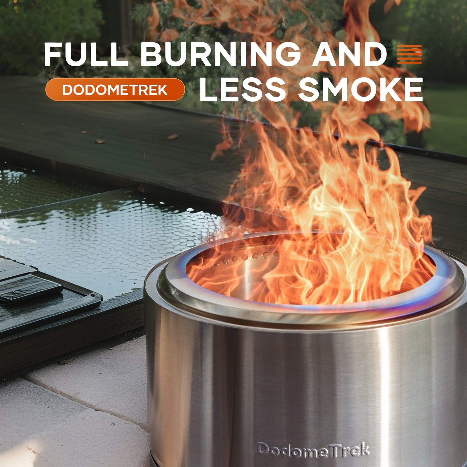 Dodometrek Smokeless Fire Pit, Portable Outdoor Firepit, 20 in Camping Fire Pits