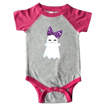 

Inktastic Little Ghost Cute Ghost Ribbon Halloween Gift Baby Girl Bodysuit