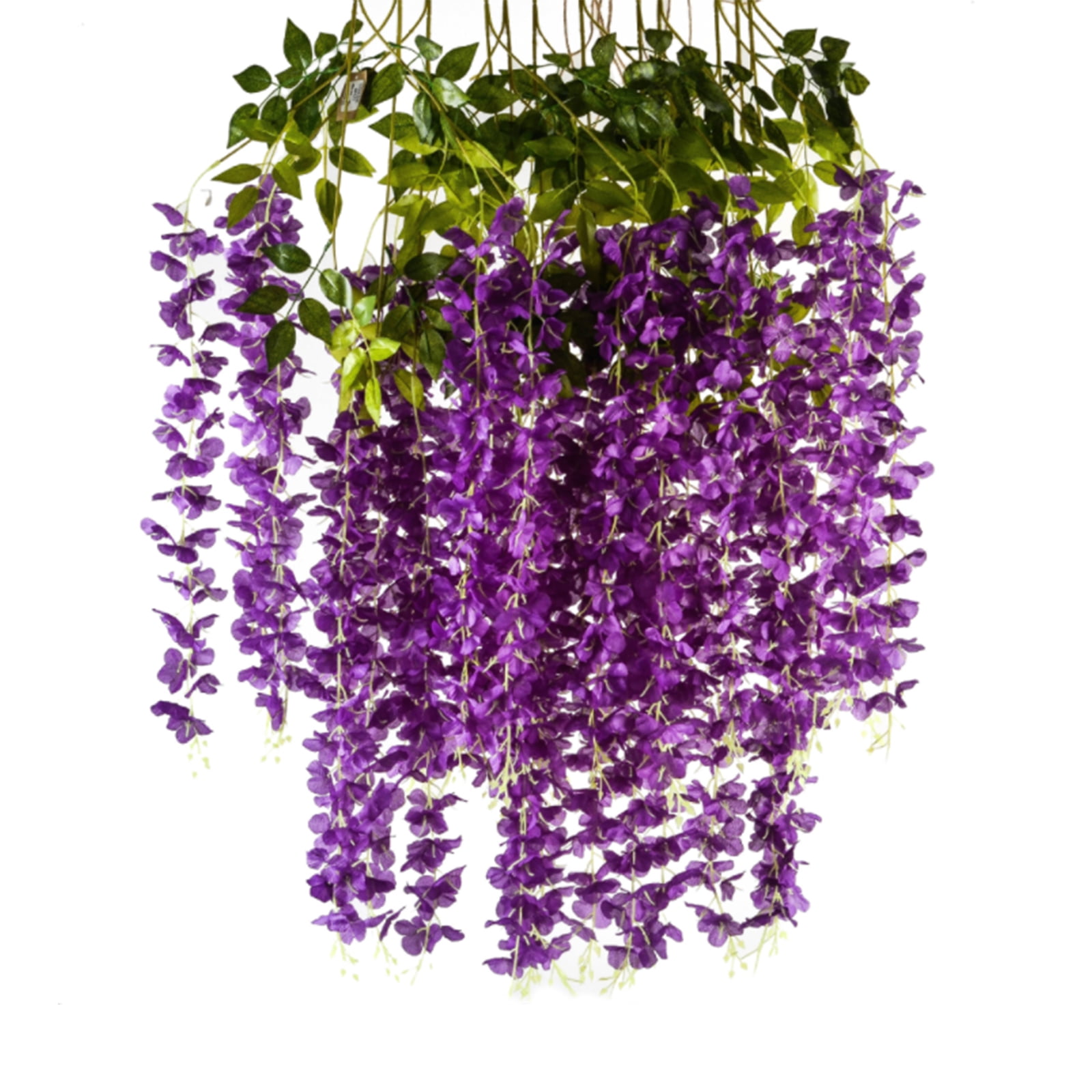 4Pcs Artificial Plant Rattan Wisteria Flower Leaf Vine Wedding Flower Wall Decor
