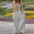 thumbnail image 6 of Baggy Overalls for Women Loose Fit Summer Casual Wide Leg Jumpsuits with Pockets Long Cargo Pants Oversized Rompers Gray M, 6 of 6