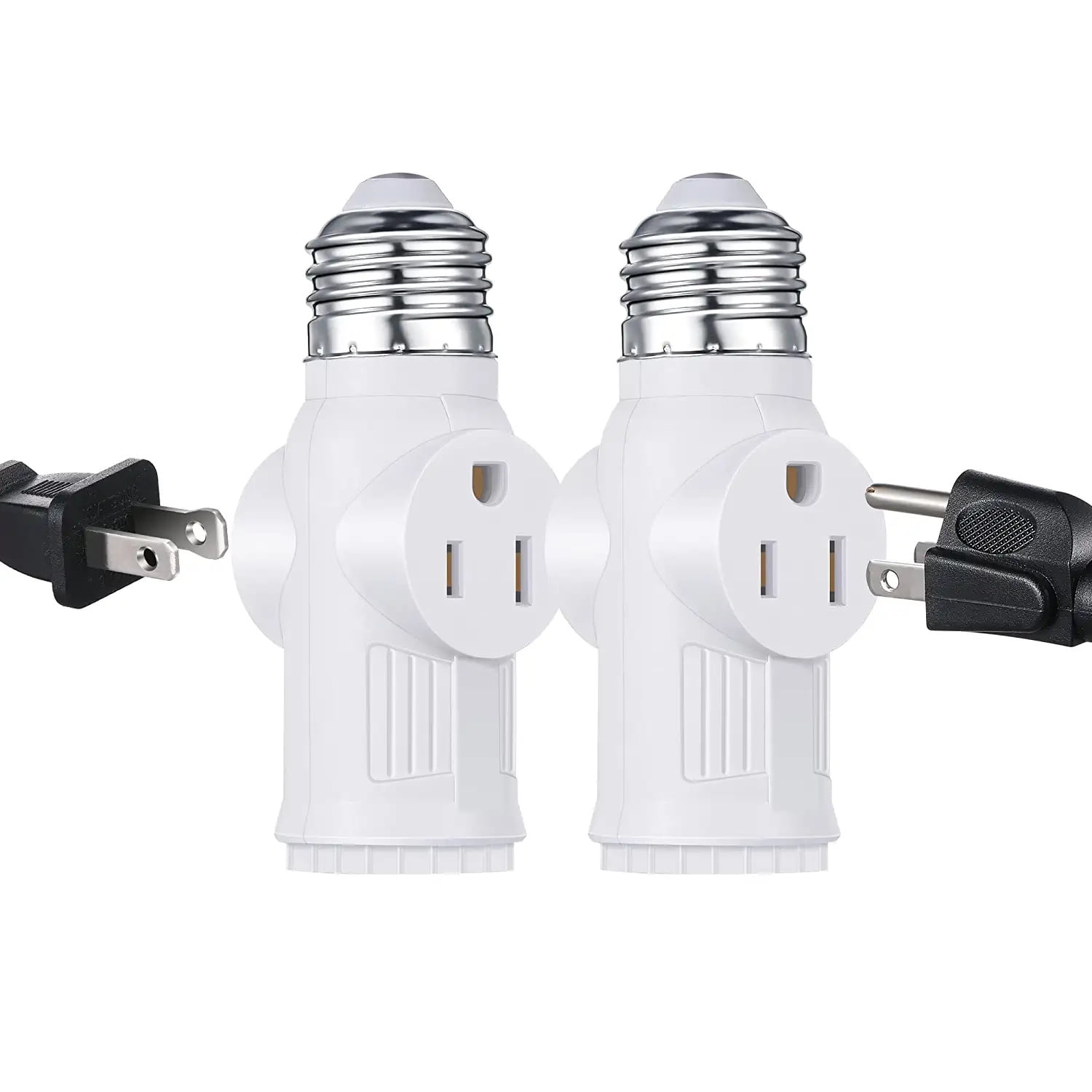 3 Prong Light Socket Adapter, E26 Light Socket to Plug Adapter, E26