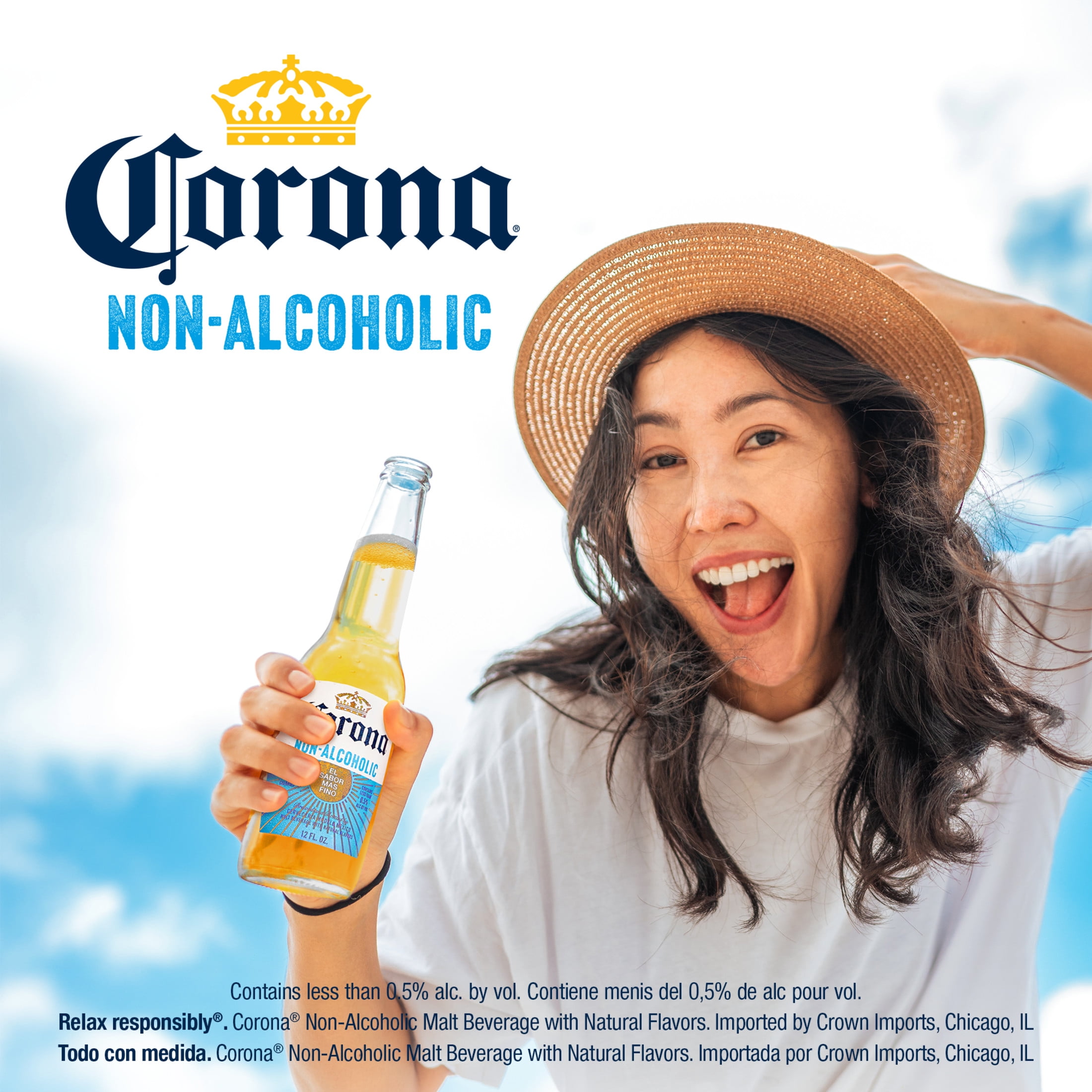 Corona Non-Alcoholic Malt Beverage Mexican Import Brew, 6 pack 12 fl. oz. Bottles, less than 0.5% ABV