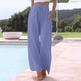 thumbnail image 2 of LEKODE Womens Linen Pants Beach Pants Plus Size Pants Running Pants Yoga Pants Women Slacks for Women Lounge Pants Pants for Women Loose Fit Summer Pants for Women Light Blue L, 2 of 6