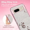 thumbnail image 2 of Cover for Google Pixel 7 Case Clear Glitter Sparkle Aesthetic Google Pixel 7 Phone Case Silicone Soft Flower Anti-Scratch Shockproof Funda Purple Slim (Silver-Pink), 2 of 14