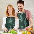 thumbnail image 4 of Dark Green Christmas Tree Pattern Apron-Garden Aprons for Women with Pockets-Cotton Linen Waterproof Kitchen Cooking Gardening Aprons Adjustable for Kitchen,Cooking,BBQ and Salon 33"x27", 4 of 7