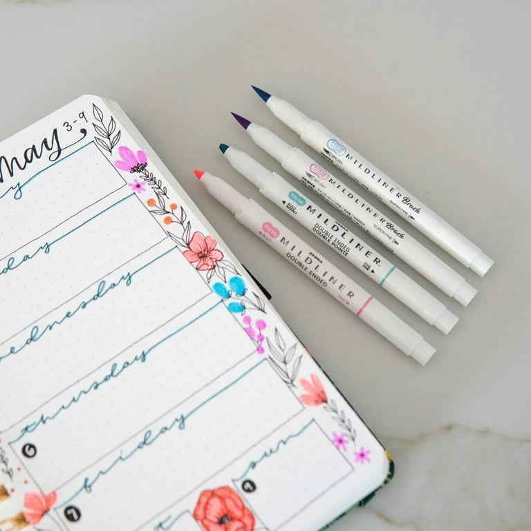 Zebra Journaling Gift Set, 33-Piece Creative Kit, Mildliner