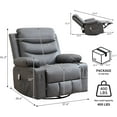 thumbnail image 1 of Ourlova Swivel Rocker Recliner Chair with Massage and Heat 360° Oversized Recliner Single Sofa Seat Lazy Boy Reclining Sofa with Side Pockets Front Pockets and Cup Holder, 1 of 7
