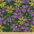thumbnail image 2 of Floral Fabric by the Yard, Repeating Colorful Garden Art with Lilies, Decorative Upholstery Fabric for Chairs & Home Accents, Multicolor by Ambesonne, 2 of 5