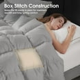 thumbnail image 6 of King Size Feather Down Comforter - All Season Dark Grey Duvet Insert, Lightweight Box Stitched, Fluffy Breathable, Ultra Soft Quiet Hotel Style with 8 Tabs(90" x 106"), 6 of 7