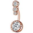 thumbnail image 1 of Flmtop 1Pc Women Rhinestone Round Dangle Navel Ring Belly Button Body Piercing Jewelry, 1 of 10