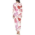 thumbnail image 3 of Renewold Lightweight Nightwear for Women Pajama Set Size 4XL Heart Sweatsuit Jogger Sweatpants Buttom 2pcs Valentine's Day Skin Friendly Scoop Neck Lounge Wear, 3 of 4