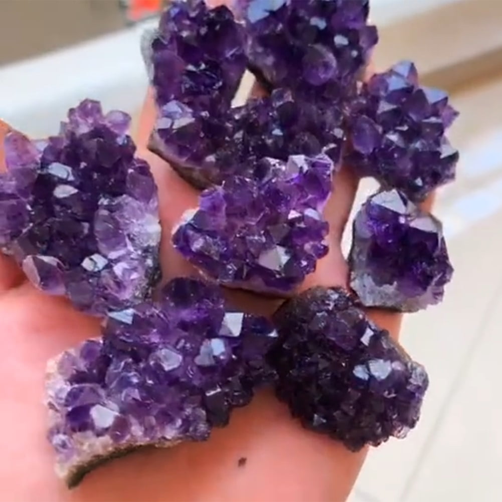 Natural Dreamy purple Quartz Crystal Heart Specimen Crystal Reiki Healing 3PCS 