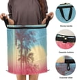 thumbnail image 3 of 50L Extra Large Popup Hamper Collapsible Laundry Basket With Zippered Lid 15.7x18.5in Palm Trees and Sun, 3 of 7