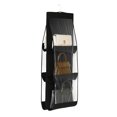 thumbnail image 1 of Organizador de bolso colgante con 6 bolsillos, soporte de almacenamiento de colección de bolsas transparentes (negro), 1 of 6