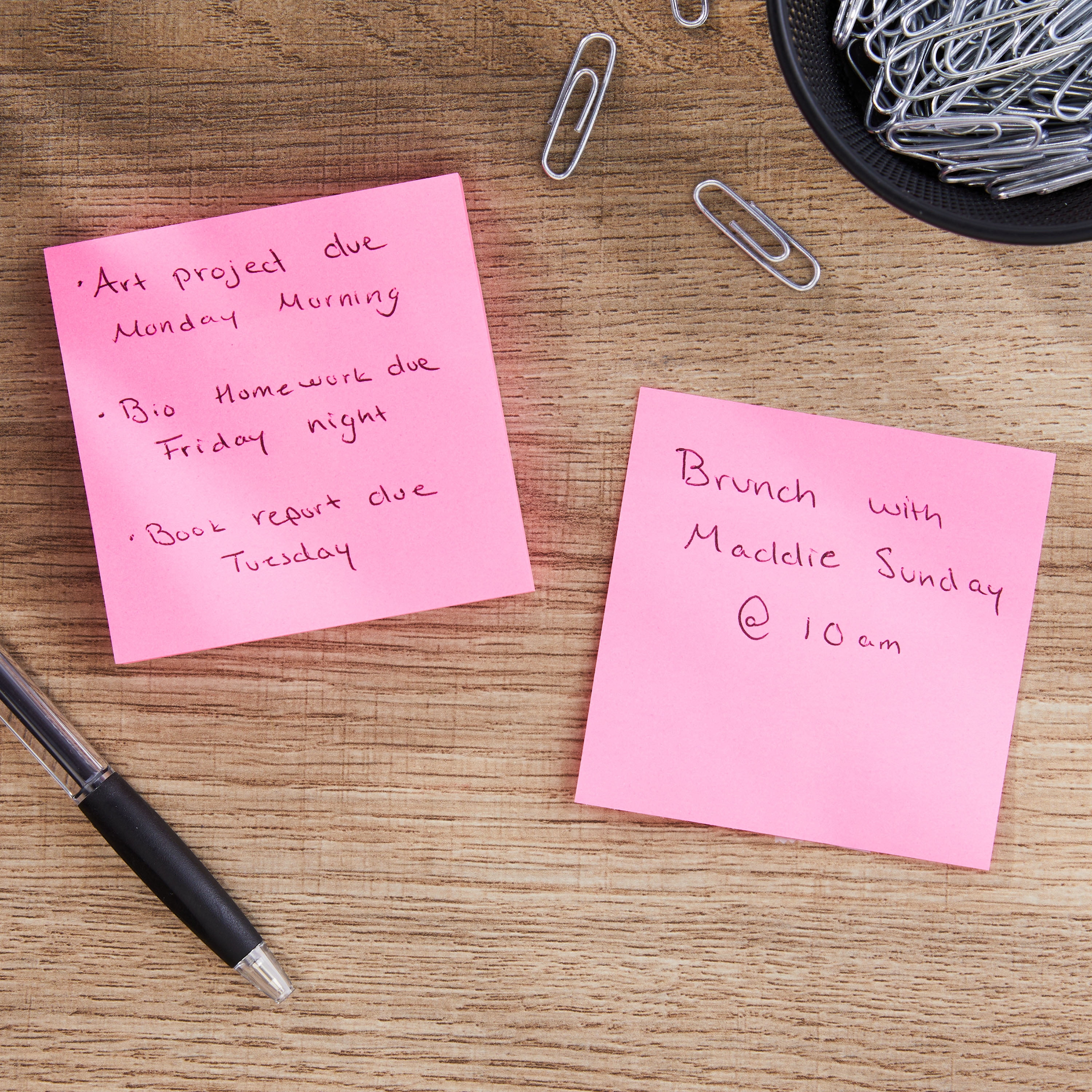 (8 pack) Pen+Gear Square Shaped Sticky Notes, 3" x 3", Magenta, 100 Sheets
