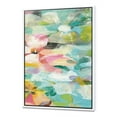 thumbnail image 1 of Handpainted Abstract Flowers in Blue and Pink - Cabin & Lodge Framed Canvas, 1 of 3