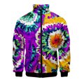 thumbnail image 3 of Nueva chaqueta con cuello alto y cremallera con estampado digital 3D de teñido anudado para hombre y mujer, chaquetas de manga larga, ropa de calle cómoda, abrigos económicos para hombre, 3 of 5