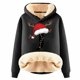 thumbnail image 1 of WILLBEST Sudaderas para Mujer con Capucha Estampada con Letras Navideñas, Espalda de Lana, Cálida, de Invierno, Estilo Pullover, Sudadera de Moda 879 Mediana, 1 of 4