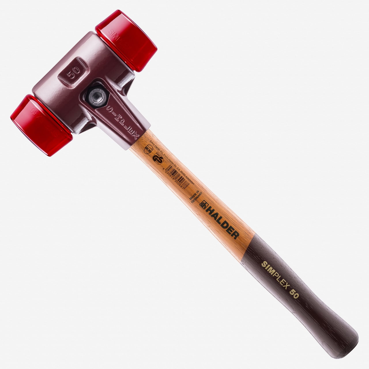 Halder Simplex Mallet with Red Acetate Plastic Inserts and Cast Iron
