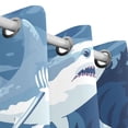 thumbnail image 3 of Sharks Blue Black Out Curtains 84 Inch Length Curtains for Sliding Glass Doors Bedroom Living Room 2 Pack, 3 of 6