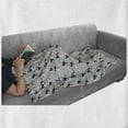 thumbnail image 6 of Kangaroo Soft Flannel Fleece Throw Blanket, Seashell Pattern Built in Animal Silhouette on Plain Background, Cozy Plush for Indoor and Outdoor Use, 60" x 80", Pale Grey Black, by Ambesonne, 6 of 6