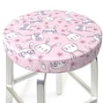 thumbnail image 3 of Gukieu Cute Rabbit Flower Print Round Chair Cover, Dust-proof and Non-slip Bar Chair Protective Cover, Suitable for Bars, Restaurants, Offices-13 inch, 3 of 7