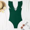 thumbnail image 4 of Feimerou Women's One Piece Swimsuit Ruffle Cutout Bathing Suits Slimming Tummy Control High Waisted Front Cross V Neck Wrap Swimsuits Swimwear, 4 of 5