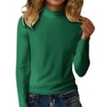 thumbnail image 2 of Womens Blouses Dressy Casual Mock Neck Long Sleeve Tops for Women Lightweight Solid Color Turtleneck Pullover Blouses Base Shirts, 2 of 10
