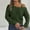 Army Green, variant on WXLWZYWL Sweaters for Women Trendy Y2K Women Sweater Cable Knit Casual Metal Buckle Spliced Off The Shoulder Long Sleeve Pullover Jumper Tops