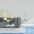thumbnail image 2 of Figura decorativa abstracta de un lector, con flores y hojas de metal. Escultura de resina ideal para dormitorio, sala de estar, oficina, bar o restau, 2 of 8