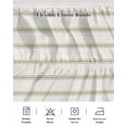 thumbnail image 5 of Sage Green Striped Wrap Around Bed Skirts for California King Bed 18" Drop,Bed Skirt with Adjustable Elastic Belt Dust Ruffle Bed Valance Rustic Green Stripe Modern Art Beige Bed Frame Cover, 5 of 7