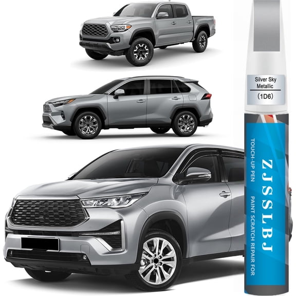 Car Touch up Paint(1D6 Silver Sky Metallic) Compatible with Toyota, Car Paint Pen Scratch Repair Two-In-One Touch Up Paint, Premium Car Scratch Remover for Deep Scratches