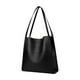 thumbnail image 4 of Bolso de hombro de cuero de las mujeres Bolsa de compras Bolso de moda del hobo para las vacaciones de desplazamiento Negro, 4 of 10