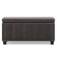 thumbnail image 3 of Simpli Home Amelia 34" Transitional Rectangle Ottoman Bench in Tanners Brown Faux Leather, 3 of 14