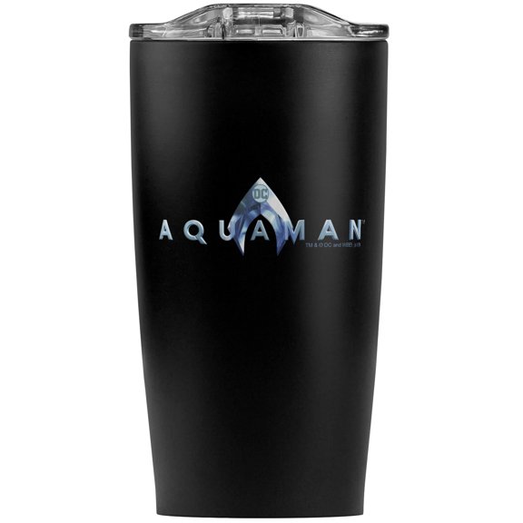 Aquaman Movie Logo And Pattern Stainless Steel 20 oz Travel Tumbler, Vacuum Insulated & Double Wall with Leakproof Sliding Lid | Great for Coffee/Hot Drinks and Cold Beverages