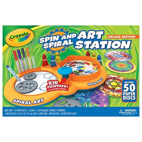 Crayola Spin & Spiral Art Station Deluxe, Manualidades DIY, Juguetes para niños y niñas, Regalo, Edades 5, 6, 7, 8 Crayola NA