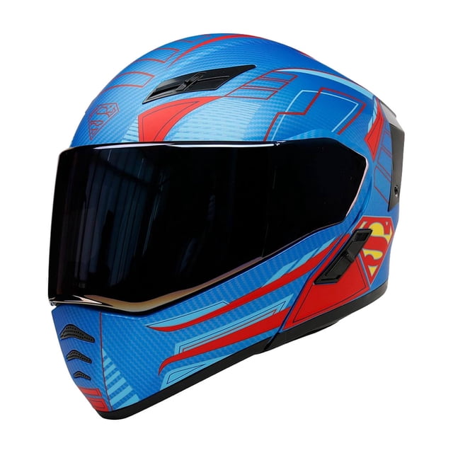 Casco Superman Abatible Moto Kov Estelar Dc Comics Con Led KOV Zero