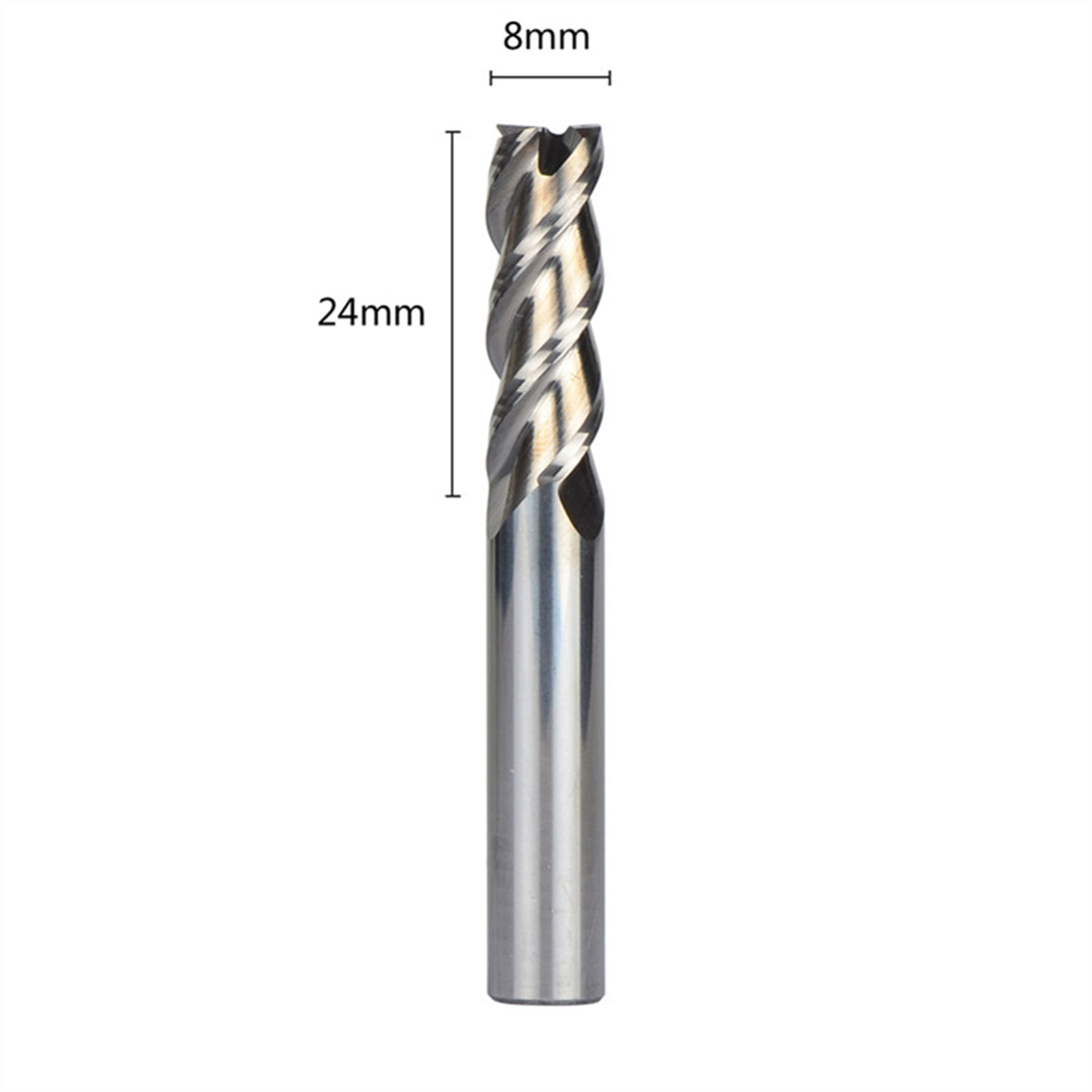 5pcs D8-8-60 Tungsten Steel End Mills 3 Flute Flattened Head Milling Cutters Carbide End Mills HRC45 Suitable for Aluminum